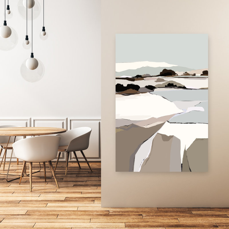 Art mural mural de paysage moderne abstrait minimaliste, H 48 po x l 32 po
