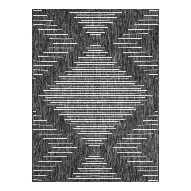 Tapis rayé intérieur / extérieur en polypropylène tissé à la machine, Rectangle 10 pi x 13 pi 1 po