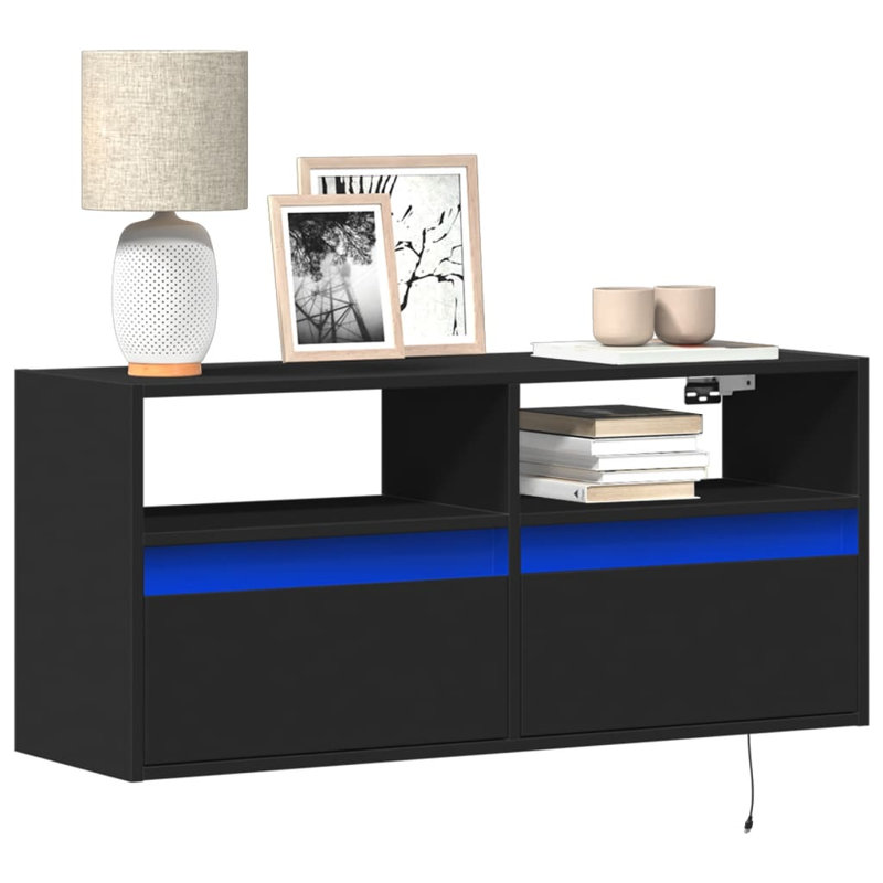 Dallton Unfinished TV Stand, Black, 100cm