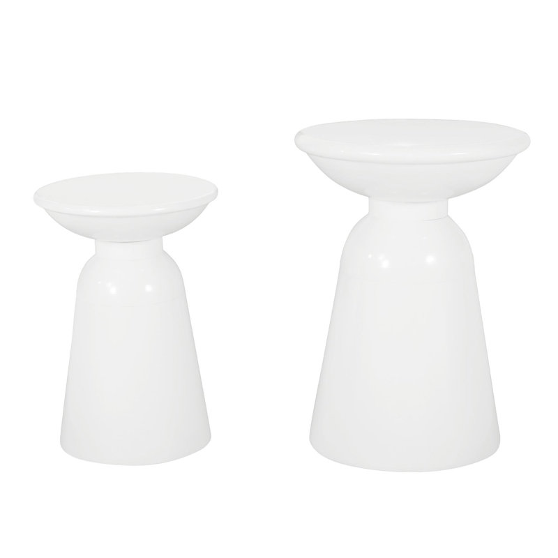 Ensemble de 2 tables d'appoint en fer Serenita, White