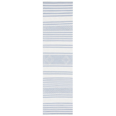 Striped Handmade Flatweave Silver / Ivory Area Rug