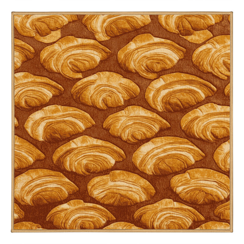  Tapis lavable Croissant Desserts, Carré 8 pi