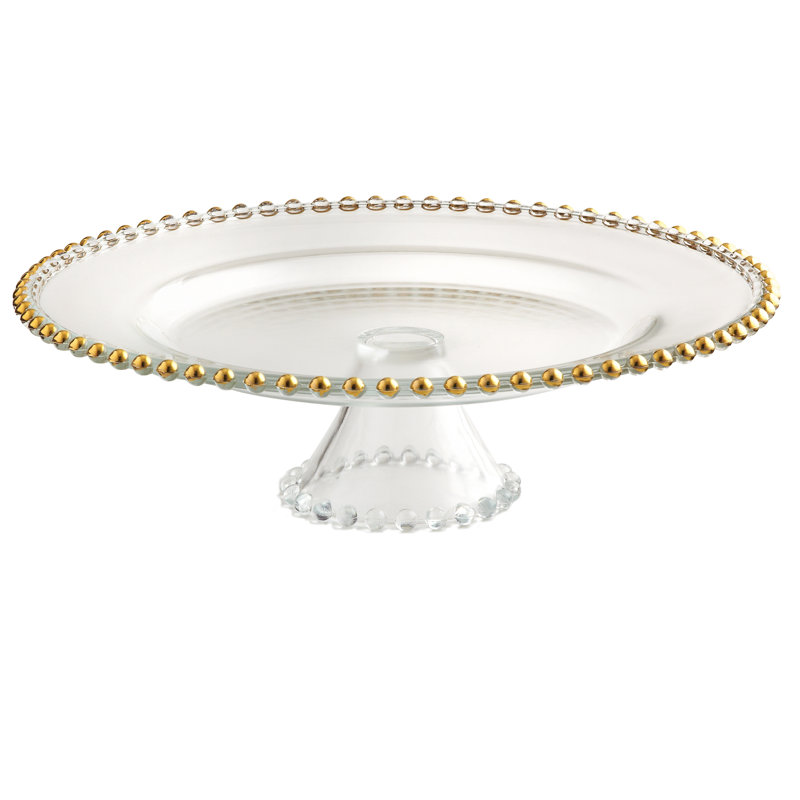 Fredericks Glass Cake Stand, Gold
