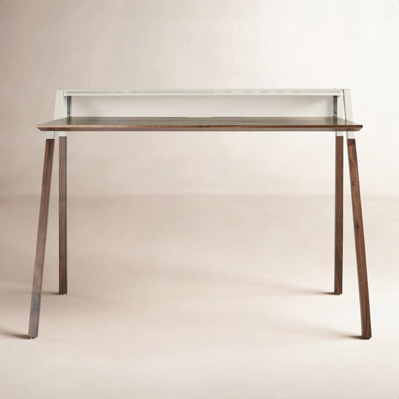 Cant Writing Desk, Putty Gray/Walnut