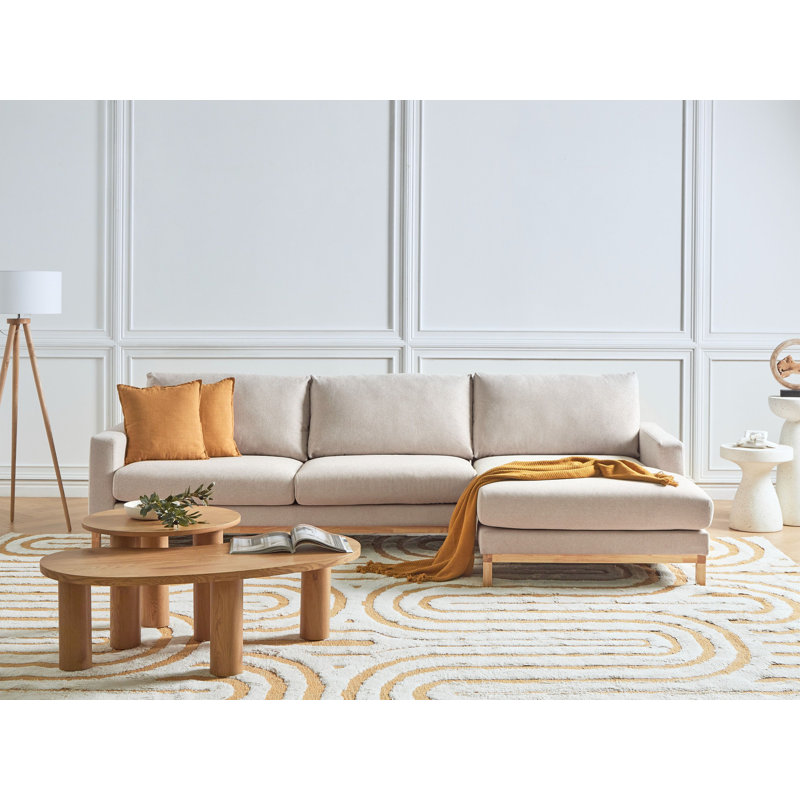 4 Seater Sectional, Fabric - Beige