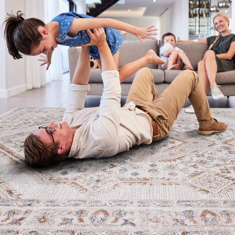 Loom & Collection 2x8 Area Rug In Cream// - Stain , Non-shedding For Bedroom, Living, Dining Living Room, Dining, Home Office