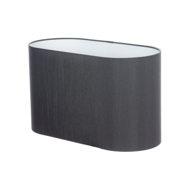 58.42cm H Polyester Oval Lamp Shade ( Screw On ), 23cm H x 30cm W x 18cm D, Charcoal Grey