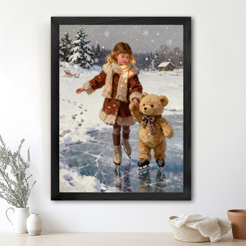Art mural rétro noir et ours en peluche, impressions de style rétro, H 25 po x l 17 po