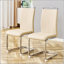 Chaises de salle à manger modernes en similicuir à haut dossier avec pieds en métal chromé en forme de C pour le confort et le style dans n'importe quelle pièce-48280408-48280411