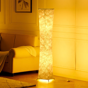 Orren Ellis Gada 61'' Silver Column Floor Lamp with Outlet & Reviews ...