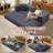 Compression Sofa - 3 Seats Convertible Floor Sofa Bed - with Pillow Back Support Armrest - Comfy Foldable Sofa Bed Sofa in Box - Corduroy Fabric - for Living Room Bedroom-1625310312