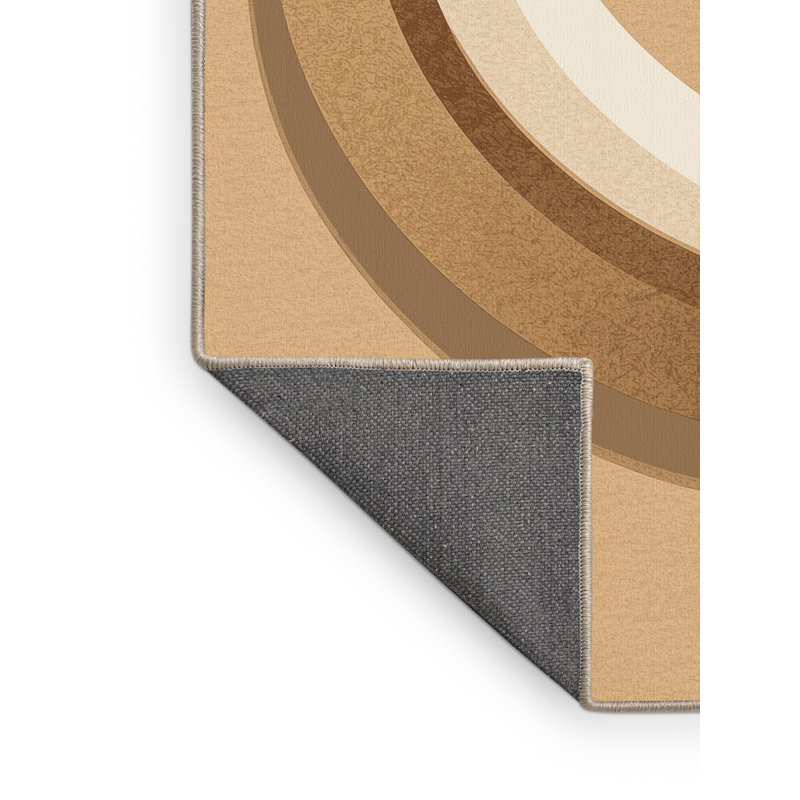 Tapis beige moelleux moelleux de couleur unie à motif de bananes modernes - beige, 7 x 9