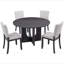 Ensemble de salle à manger rond 47,3 po avec 4 chaises rembourrées, ensemble de table à manger moderne pour 4, ensemble de table à manger rond 5 pièces pour le salon, la cuisine