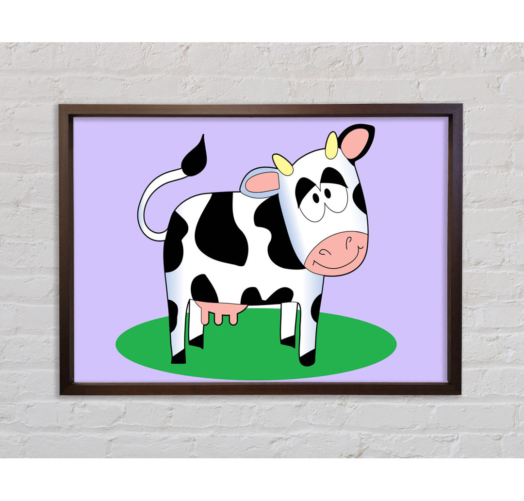 Happy Cow Lilac - Einzelbildrahmen Kunstdrucke auf Leinwand