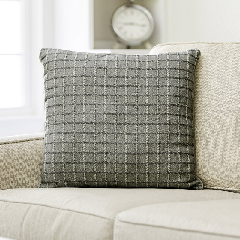 Woven Pillow, Green Checkered