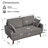65" Corduroy Loveseat With 2 Free Matching Pillows-114212893