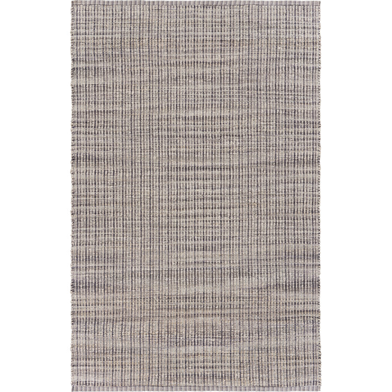 Tapis gris en jute / coton tressé à la main Coomes, Rectangle 9 pi x 12 pi