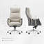Ensemble de 3 chaises de bureau en cuir