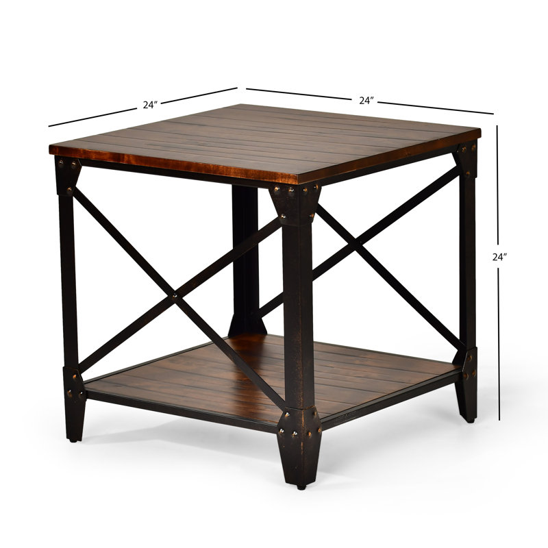 Ejaz Solid Wood Top End Table