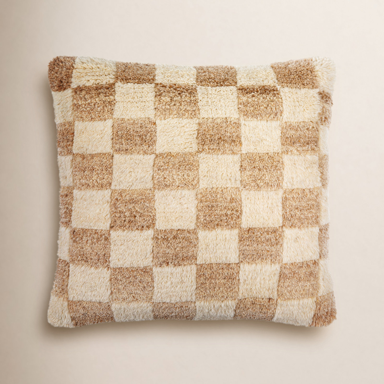 Villere Throw Pillow, Tan, 20"H x 20"W, Down