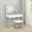2 - Drawer Vanity Desk with Lighted Mirror and Stool in White and Chrome