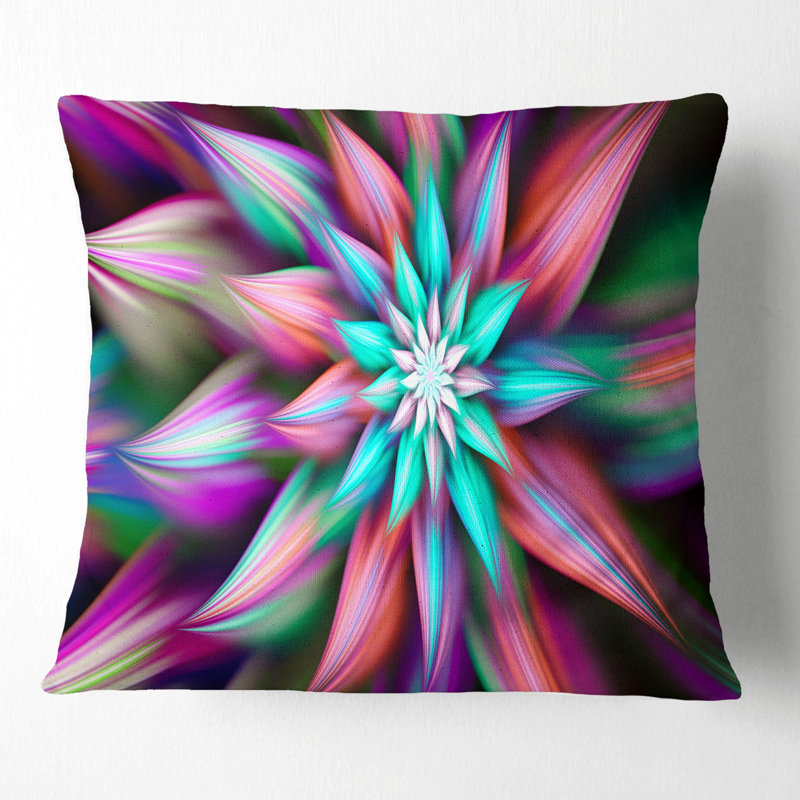 Danse de fleurs exotiques multicolores - coussin à imprimé floral, 18 po x 18 po, Coussin décoratif