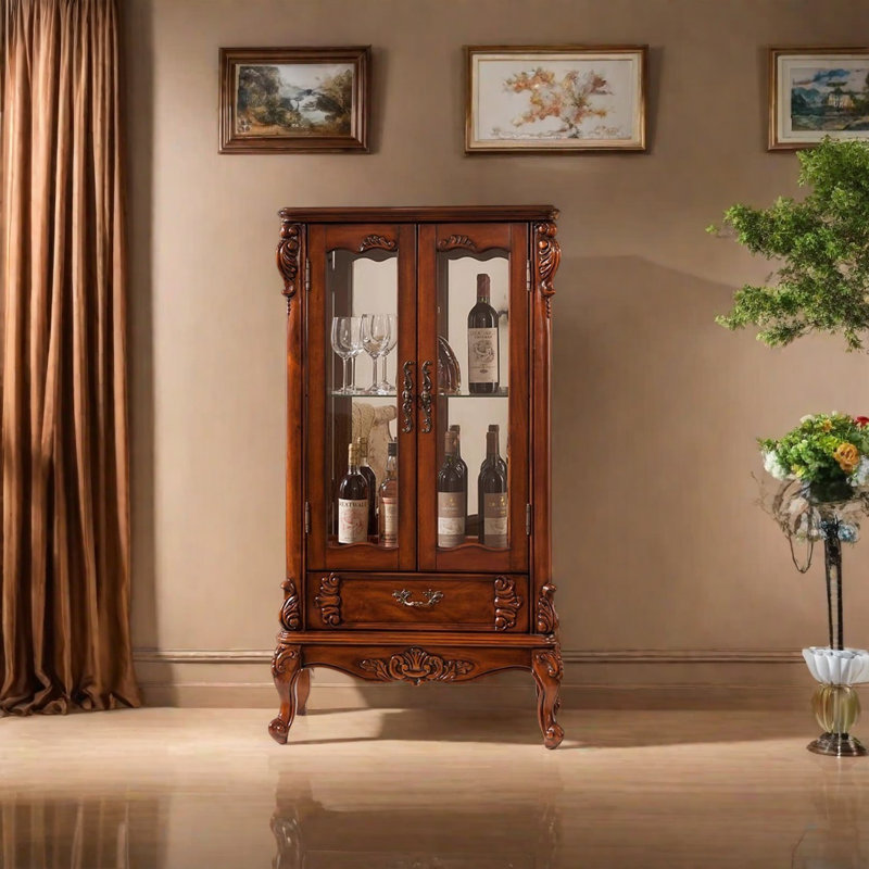 Glass storage cabinet, (2 tablettes) H 51,18 po x l 27,56 po x P 11,81 po