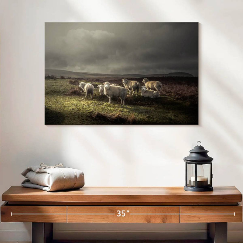 Brampt Storm Grazing Sheep, 16" H x 24" W