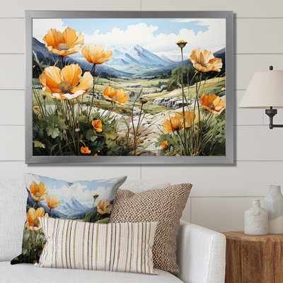 «Buttercups Charm In Mountain Scenery» sur impression sur toile