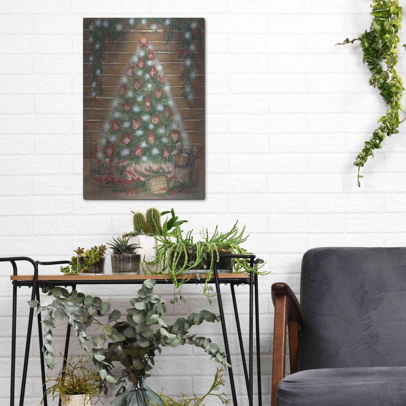 «A Log Cabin Christmas» par Pam Britton, H 16 po x l 12 po
