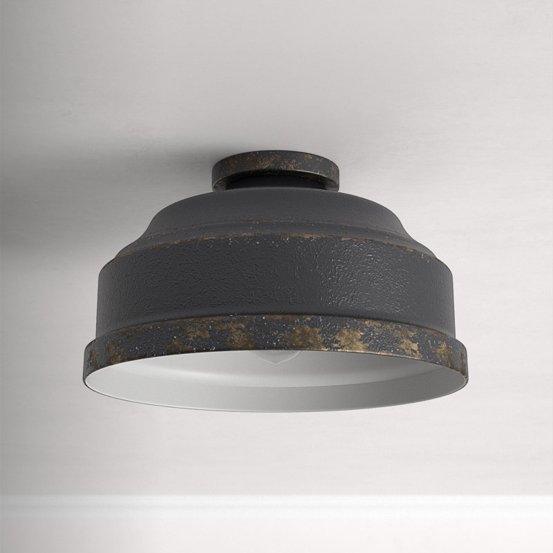 Lanna Flush Mount, Antique Black Iron