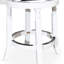 Tabouret de bar 30 po blanc avec siège en cuir noir, bois franc, tabouret tournant à 360 degrés, cuir, structure en bois franc, fauteuil pivotant à 360 degrés-1139238639
