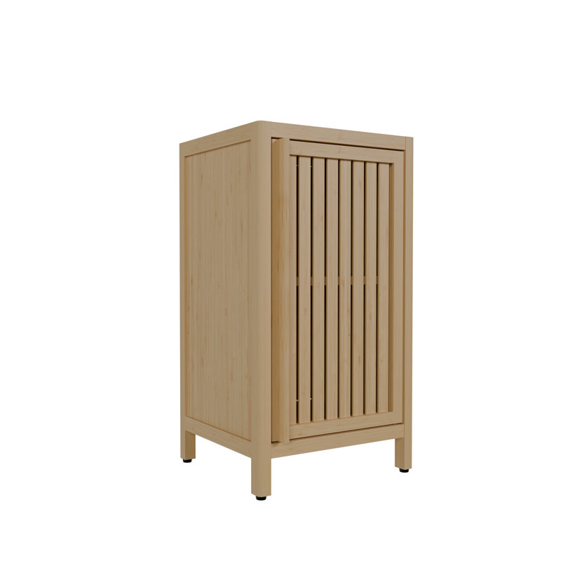 Bathroom Bamboo Storage Cabinet, Freestanding Floor Cabinet With Door And Shelf For Bathroom, Living Room, Bedroom, Hallway, Kitchen