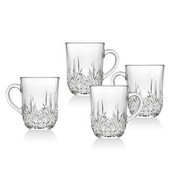 Godinger Footed Glass Mugs, Set of 4