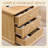 Abarca 23.6" Tall Modern End Table Set of 2, Wood Bedside Table with Charging Station & 3 Storage Drawers, Curved Waterfall Design Table, End Table for Study, Living Room, Natural-1017933481