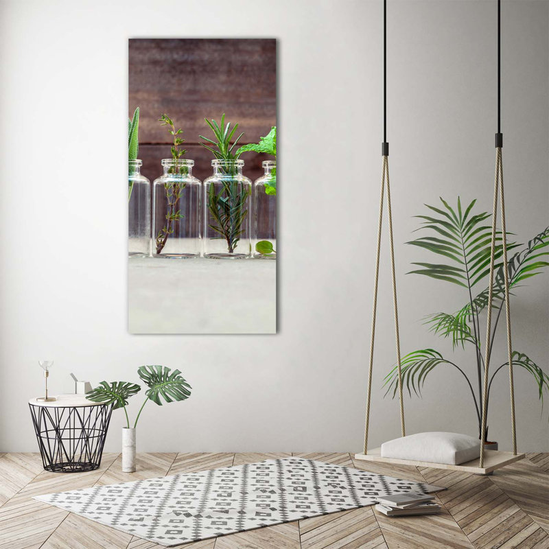 Herbs In Jars - Wrapped Canvas Print