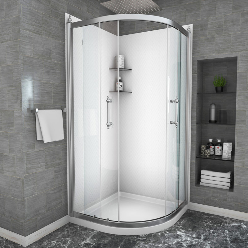 Tub Shower Door 36" X 75" - Frame, Improves Bathroom Sanitation 36"X75" Enclosure Shower, Advances Hygiene
