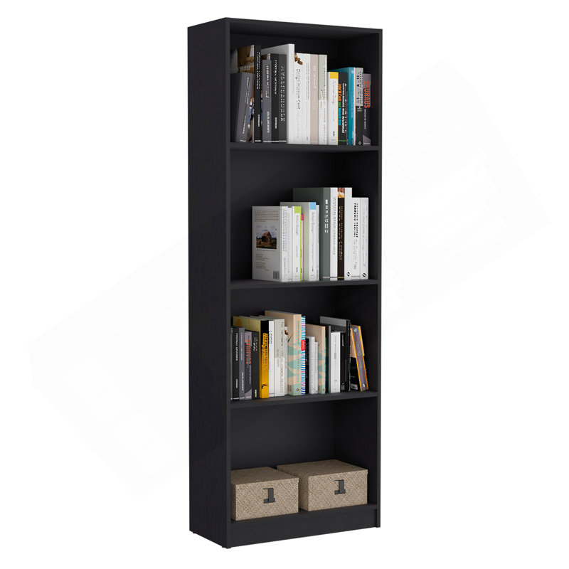 3 Piece Home Bookcase Set, 74" Wide With 10 Shelves And Two Double-Door Cabinet ,  Living Room Set Set  Black, Black