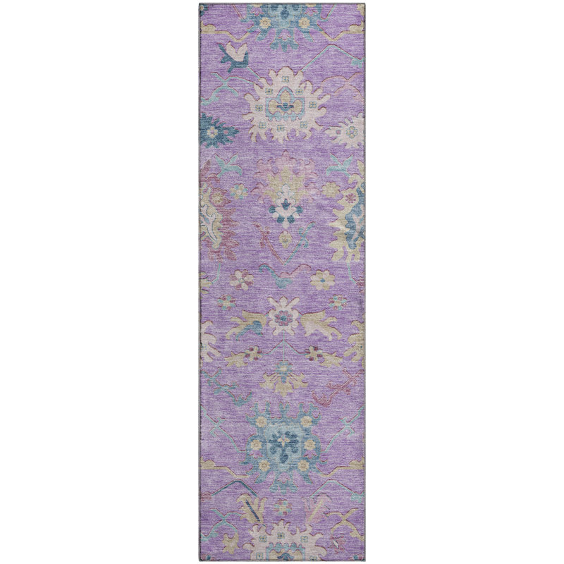 Premium Machine Washable Gurubaksh AMF1154 Global Rug, Runner 2'3" x 7'6"