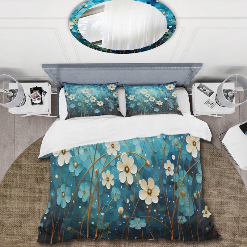 Ensemble de housse de couette en microfibre / polyester Turquoise Tranquility