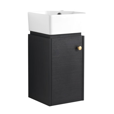 Bathroom Vanity With Sink 12 Inch For Small Bathroom, Bathroom Vanity With Soft Close Door,Small Bathroom Vanity With Sink, 12 Inch L X12inch W X24.1Inch H