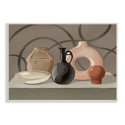 Élégant vase de poterie nature morte à spirale par Ziwei Li - Peinture