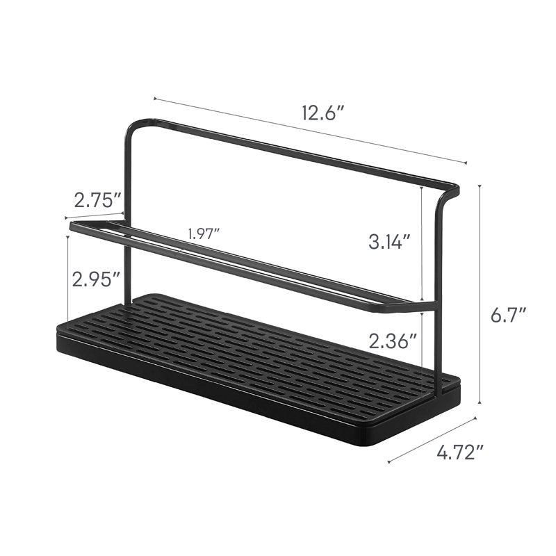 Compact Black Metal Countertop Bottle Drying Rack