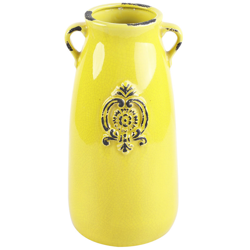 27.9cm Ceramic Table Vase, Yellow