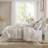 Perryn Neutral Vintage Jacquard 7-Piece Queen Comforter Set-123553347-123553348