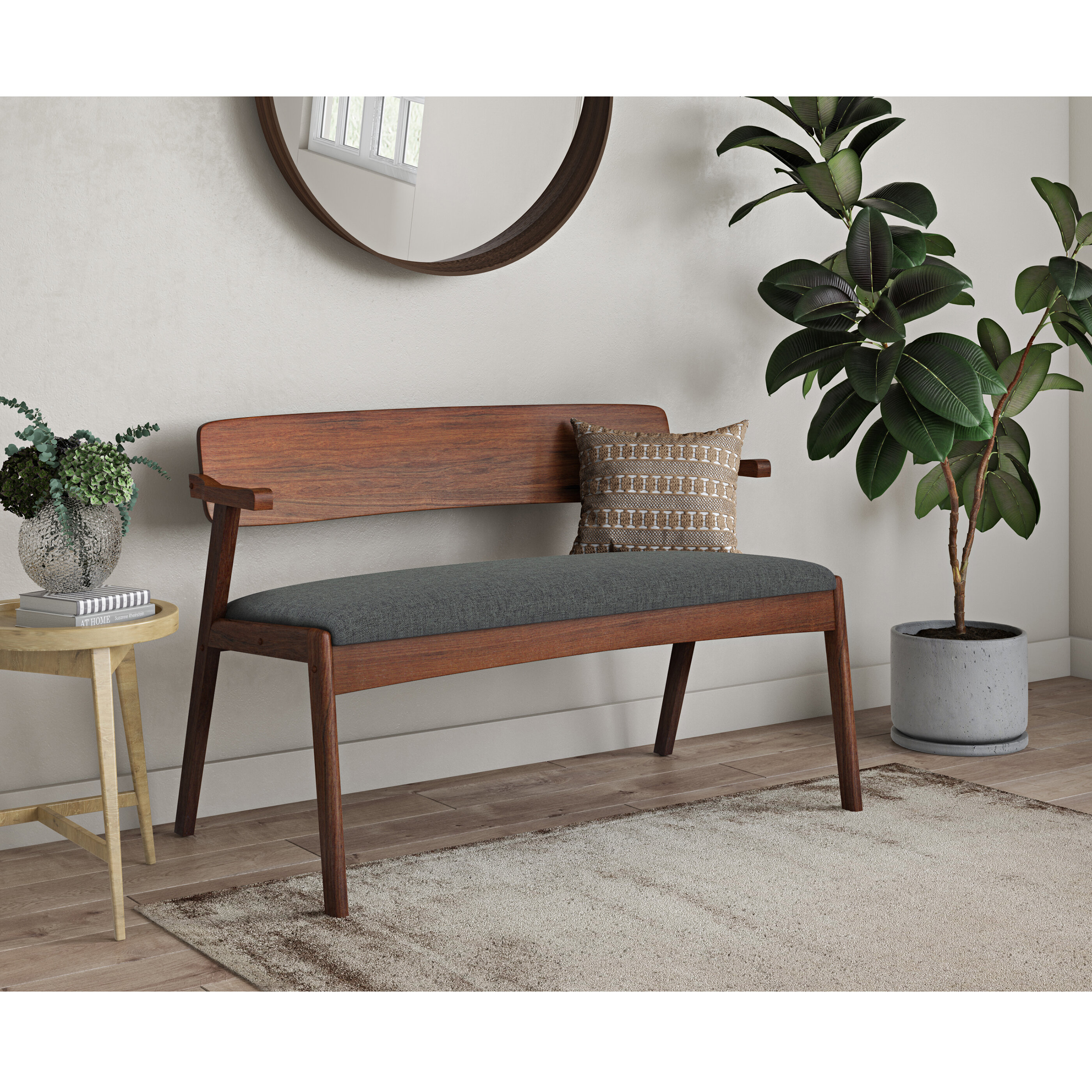 Veroniza upholstered store bench