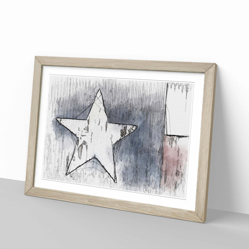 Flag of Texas in Abstract - Picture Frame Graphic Art Print, Oak Framed, 62cm H x 87cm W x 2cm D