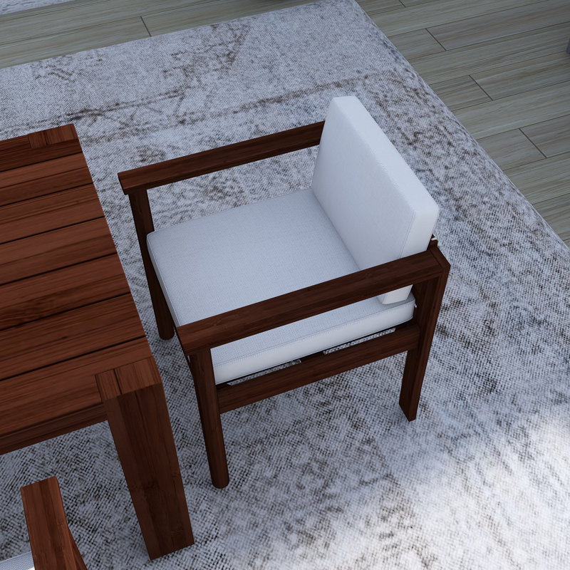 7 Piece Patio Table And Chairs Set, Mocha