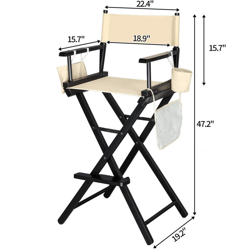 Chaise de réalisateur pliante Taelon, Beige