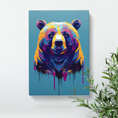 A Painted Bear No.2 Abstract - Unframed - Wrapped Canvas